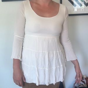 White flowing open back  blouse